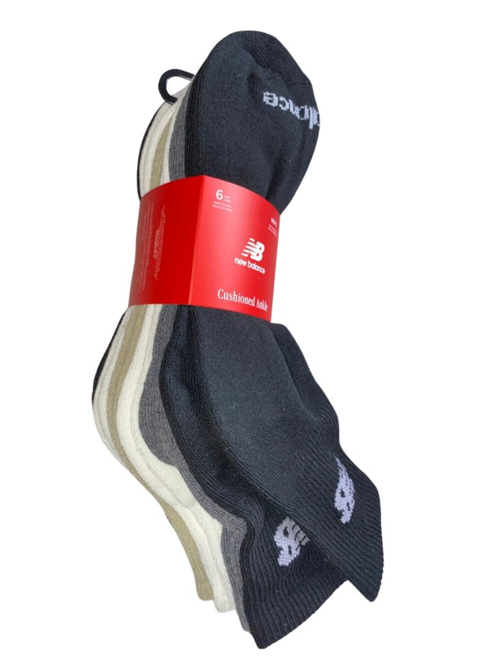 New Balance 6 Pair Men's Cushioned Ankle Socks Shoe Size 8-12.5